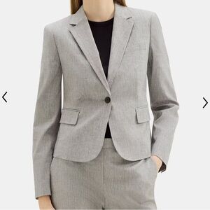 Theory Shrunken Blazer in Stretch Linen Mélange Soft Crunch Size 00